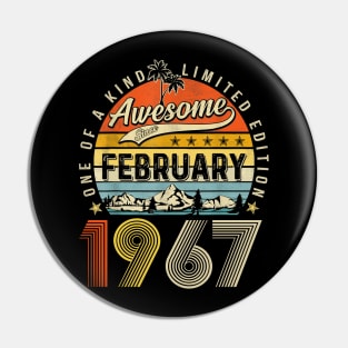 Awesome Since February 1967 Vintage 56th Birthday Pin