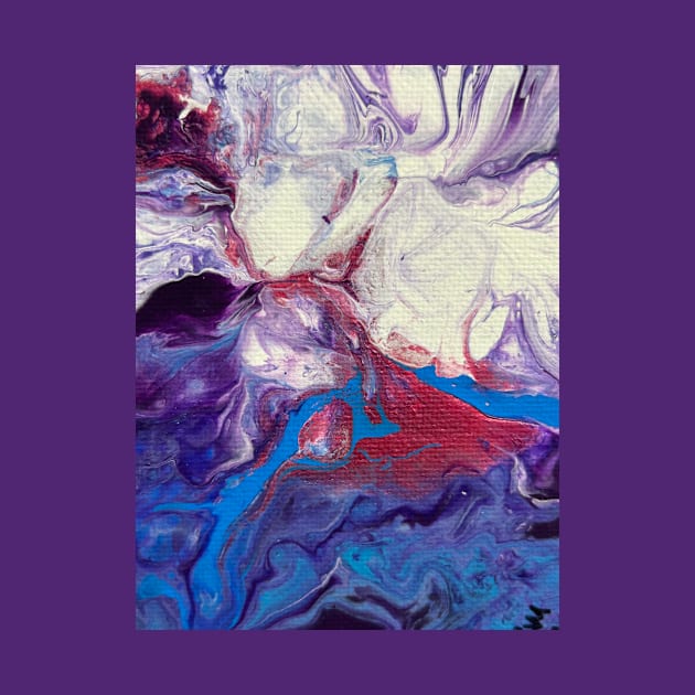 Red and purple pour paint design by DentistArt2022