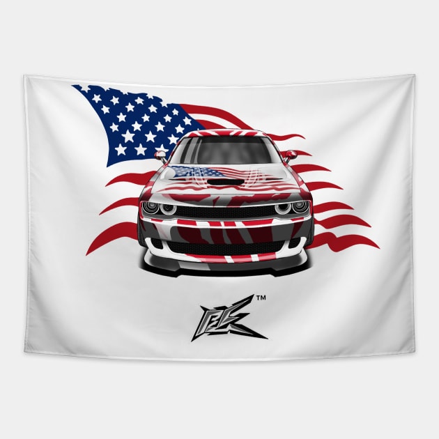 dodge challenger hellcat Tapestry by naquash