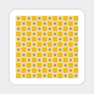 Sunshine Floral Checkers Magnet