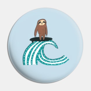 Surfing Sloth Pin