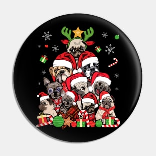 Pug Christmas Shirt Merry Pugmas Xmas Tree Santa Boys Gifts Pin