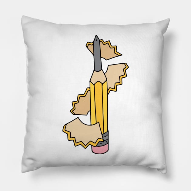 Sharpened Pencil Illustration Pillow by murialbezanson