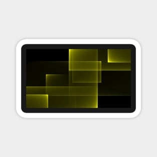 Abstract square and rectangle shapes illustration background yellow and black Magnet