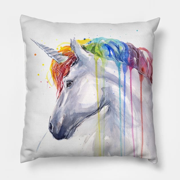 Rainbow Unicorn Pillow by Olechka