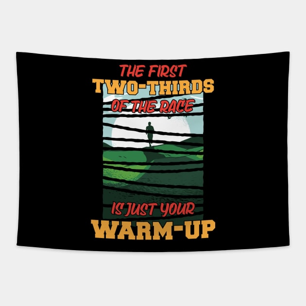 Funny Marathon Running and Cross Country Trail Runner Tapestry by Riffize