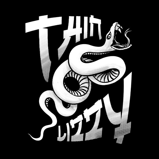 thin lizzy snake illustration design by ROCKHOPPER