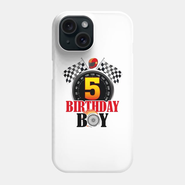 Kids 5th Birthday Racing Car Driver Phone Case by GShow