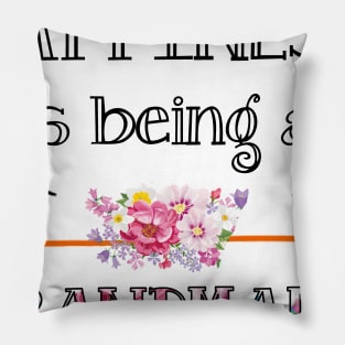 Happiness is being Grandmama floral gift Pillow