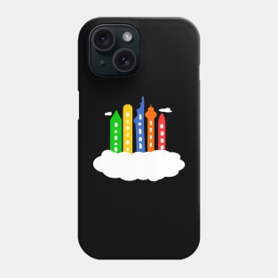 Colourful city in the clouds Phone Case