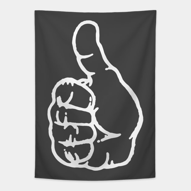 Thumbs Up - White - Yeah - Positive Tapestry by goodwordsco