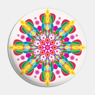 elegant colored Mandala art Pin