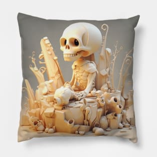 funny preppy skeleton waiting for a soul mate Pillow