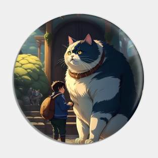 Cat and boy Pin