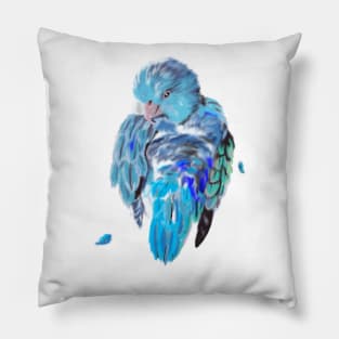 Blue parrot Pillow