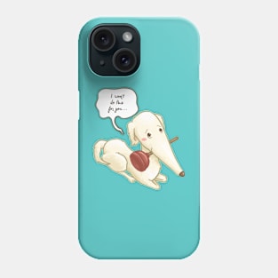 Borzoi Dog Holding a Plunger Phone Case