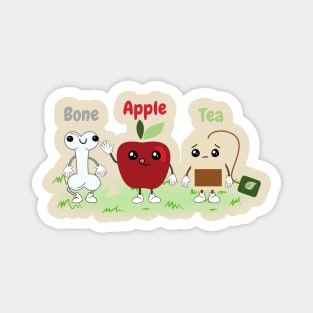 Bone apple tea funny cute fruit design Magnet