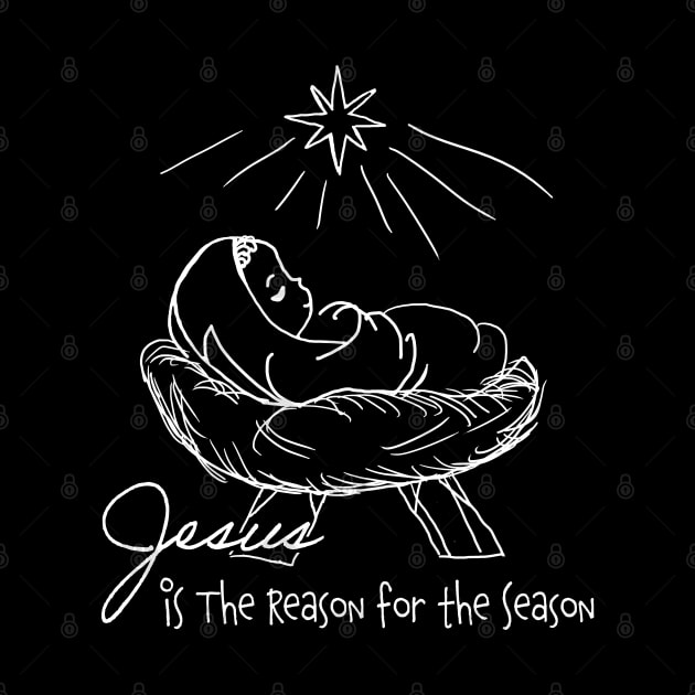 Religious Line Art Christmas Jesus is the Reason for the Season by Brasilia Catholic