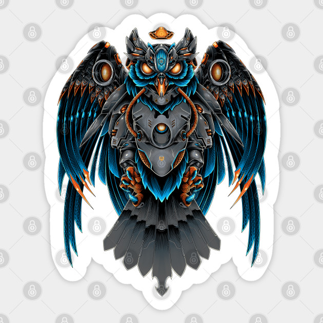 Owl Machine Owl Robot Sticker Teepublic