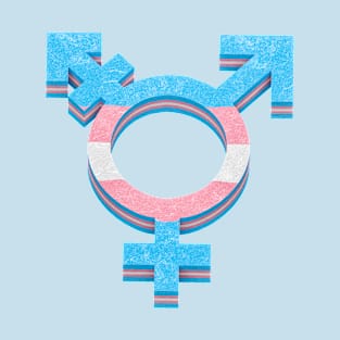 Transgender symbol in flag colors of LGBTQ Pride T-Shirt