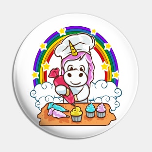 Unicorn Backing Cupcake Pin