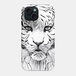 Tiger Animal Wild Nature Illustration Line Epic Illustration Line Art Phone Case