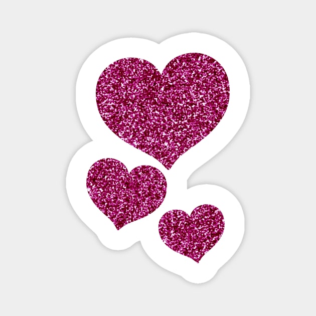 Purple glitter Hearts Magnet by BiscuitSnack