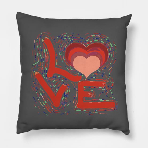 Pride Rainbow Heart Love Gay Pillow by Luca loves Lili