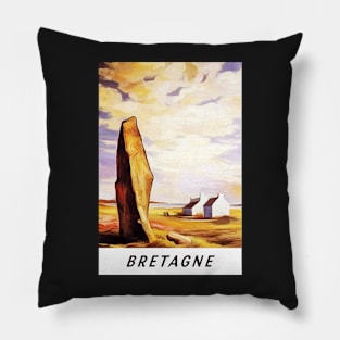 Retro poster - pub - vintage - Brittany - Pillow