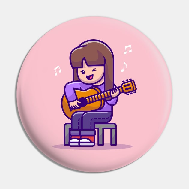 Cute Girl Playing Guitar Pin by Catalyst Labs