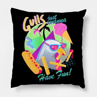 Gulls Just Wanna Have Fun Pillow