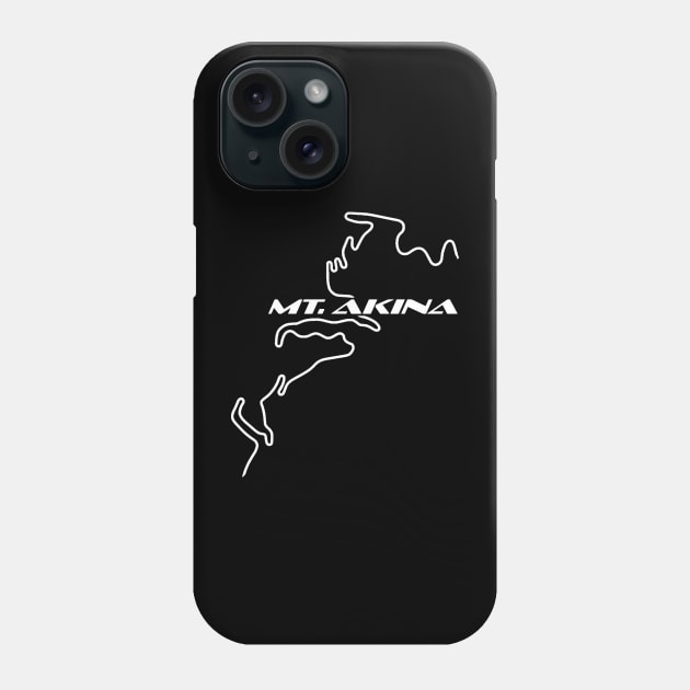 Mt. Akina Track Map (White) Phone Case by Designs by Chreeis