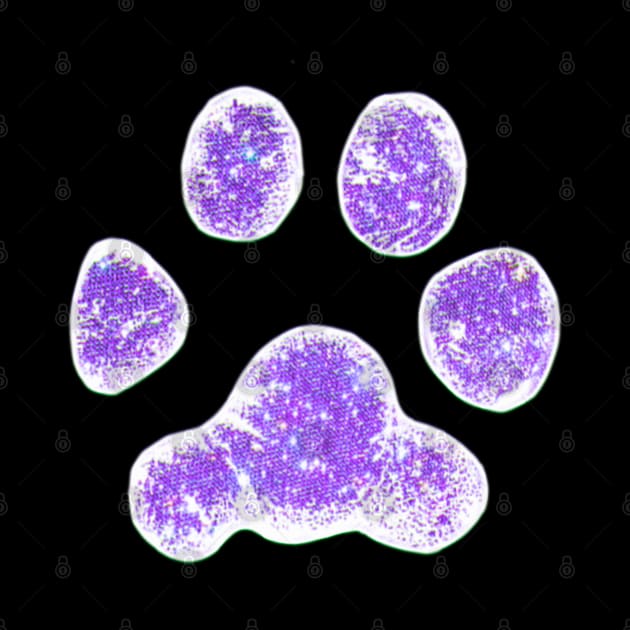 Glittery Purple Paw Print by ROLLIE MC SCROLLIE