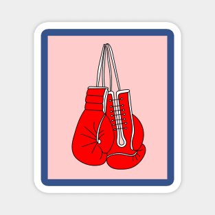 Boxing Female Boxer Retro Boxing Gloves Magnet