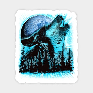 Howling wolf Magnet