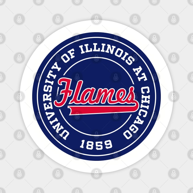 University of Illinois at Chicago - Flames Magnet by Josh Wuflestad