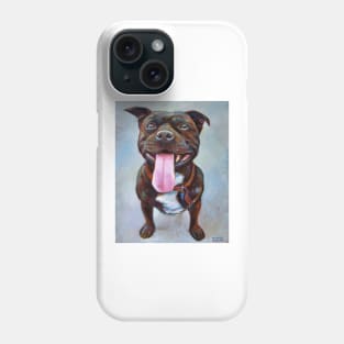 Happy Pitbull Terrier by Robert Phelps Phone Case