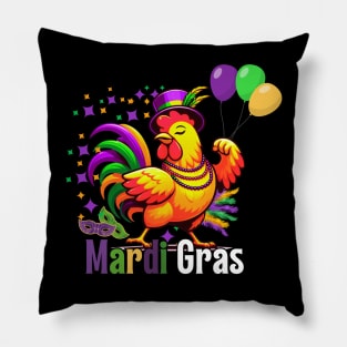 Mardi Gras Chicken Funny Farming Men Women Pillow