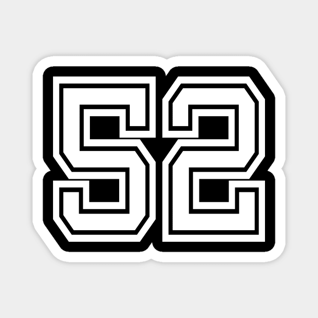 Number 52 for a sports team, group, or community T-Shirt Magnet by DariBangAngga