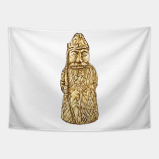 Fierce Warriors Unleashed: The Lewis Chessmen Berserker Design Tapestry