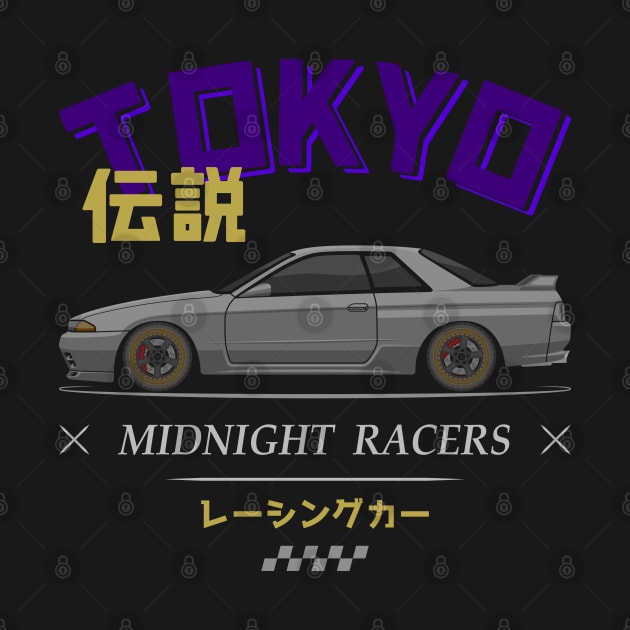 Midnight Racer Silver GTR R32 JDM by GoldenTuners