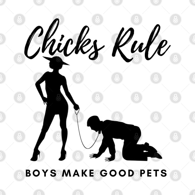 Chicks Rule Boys Make Good Pets Humor Female Empowerment Feminism by Holly ship