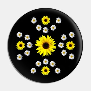 Sunflower Yellow Daisy Flower Flower Pattern Daisy Pin
