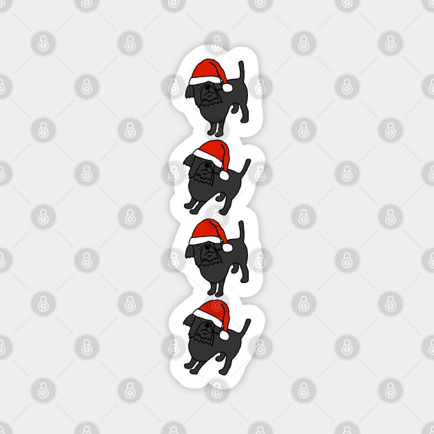 Cute Dogs wearing Christmas Santa Hats Magnet by ellenhenryart