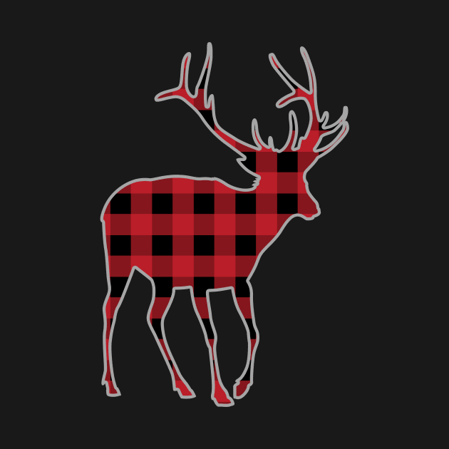 Reindeer Buffalo Plaid Family Christmas Present by RJCatch