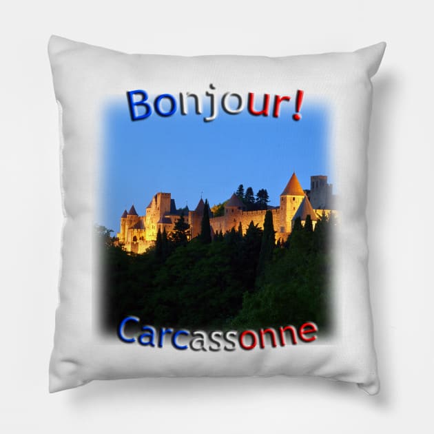 Carcassonne in the Early Evening Pillow by TouristMerch