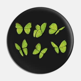 Lime green butterfly sticker pack Pin