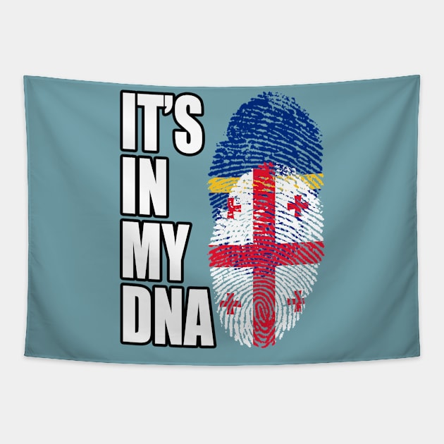 Georgian And Nauruan Mix DNA Flag Heritage Tapestry by Just Rep It!!