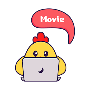 Cute chicken is watching a movie. T-Shirt