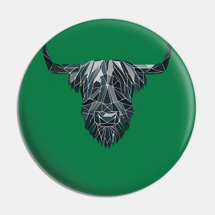 Geometric Highland Cattle Pin